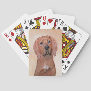 Redbone Coonhound Schilderij - Mooie Originele Hon Pokerkaarten