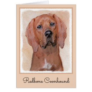 Redbone Coonhound-schildering - Kute Original Dog