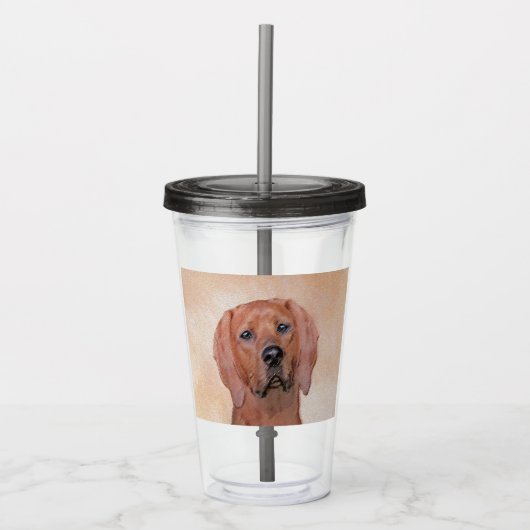 Redbone Coonhound-schildering - Kute Original Dog Acryl Drinkbeker (Voorkant)
