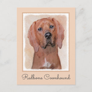 Redbone Coonhound-schildering - Kute Original Dog  Briefkaart
