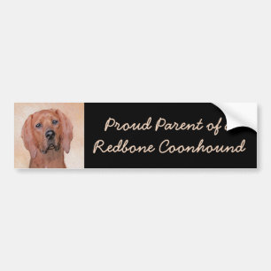 Redbone Coonhound-schildering - Kute Original Dog Bumpersticker