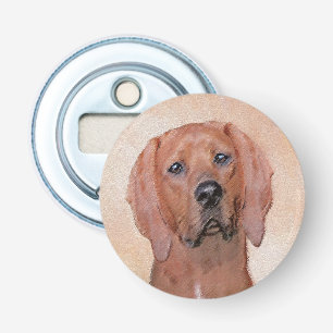 Redbone Coonhound-schildering - Kute Original Dog  Button Flesopener