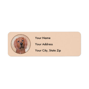 Redbone Coonhound-schildering - Kute Original Dog  Etiket