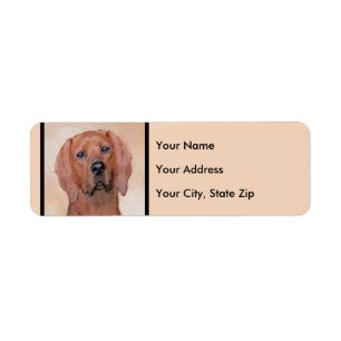 Redbone Coonhound-schildering - Kute Original Dog  Etiket