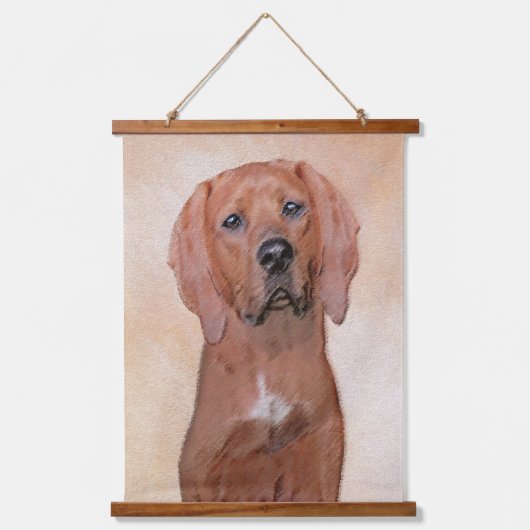 Redbone Coonhound-schildering - Kute Original Dog  Hangend Wandkleed (Voorkant)