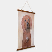 Redbone Coonhound-schildering - Kute Original Dog  Hangend Wandkleed (Gebogen)