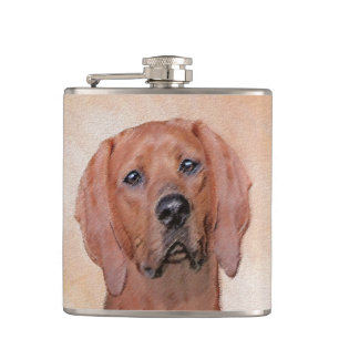 Redbone Coonhound-schildering - Kute Original Dog Heupfles
