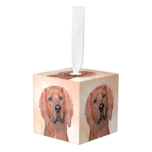 Redbone Coonhound-schildering - Kute Original Dog Kubus Ornament