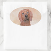 Redbone Coonhound-schildering - Kute Original Dog  Ovale Sticker (Tas)