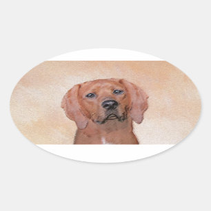 Redbone Coonhound-schildering - Kute Original Dog  Ovale Sticker