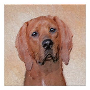 Redbone Coonhound-schildering - Kute Original Dog Perfect Poster