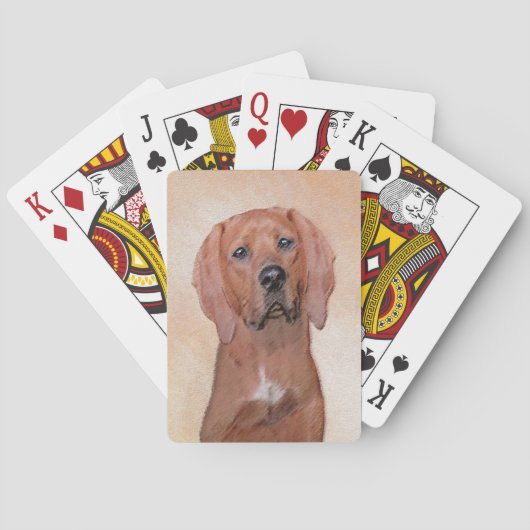 Redbone Coonhound-schildering - Kute Original Dog  Pokerkaarten (Achterkant)