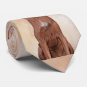 Redbone Coonhound-schildering - Kute Original Dog  Stropdas (Opgerold)