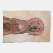 Redbone Coonhound-schildering - Kute Original Dog  Theedoek (Horizontaal)