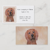 Redbone Coonhound-schildering - Kute Original Dog  Visitekaartje (Voorkant / Achterkant)