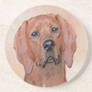 Redbone Coonhound-schildering - Kute Original Dog Zandsteen Onderzetter