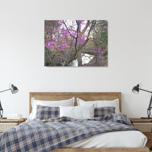 Redbud Bridge Canvas Afdruk (Insitu (Slaapkamer))