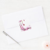 Redbud en honingbijen in Springtime Vierkante Sticker (Envelop)