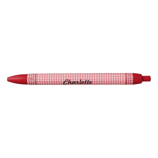 RedCheckered Pen met jouw naam (Voorkant)