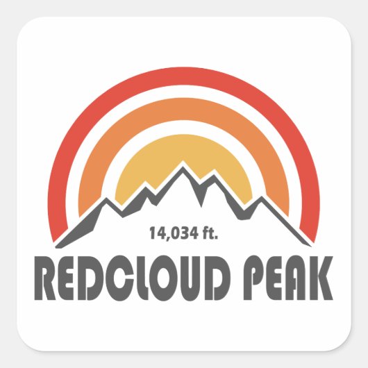 Redcloud Peak Vierkante Sticker (Voorkant)
