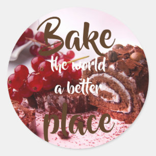 Redcurrant cake / Bak de wereld een betere plek Ronde Sticker
