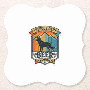 RedDad Bierliefhebber Hond Vintage Zonsondergang_1 Kartonnen Onderzetters