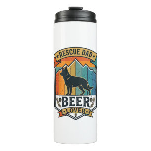RedDad Bierliefhebber Hond Vintage Zonsondergang_1 Thermosbeker