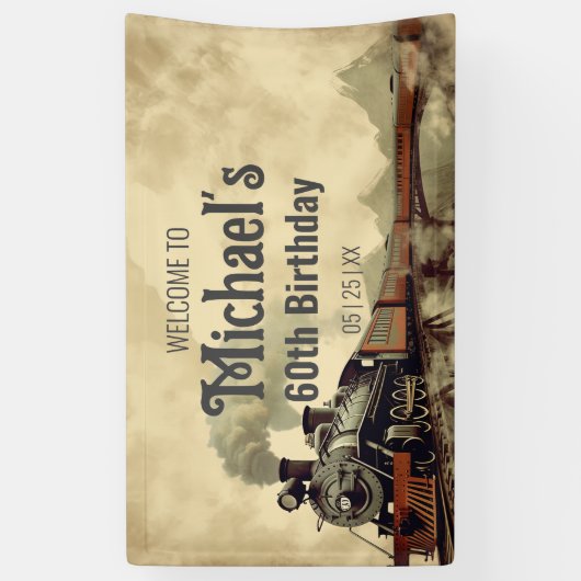 Reddbare rookbrug  stoomtrain spandoek (Verticaal)