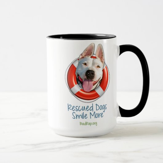 'Redde honden glimlachen meer' MOKKEN! Mok (Rechts)