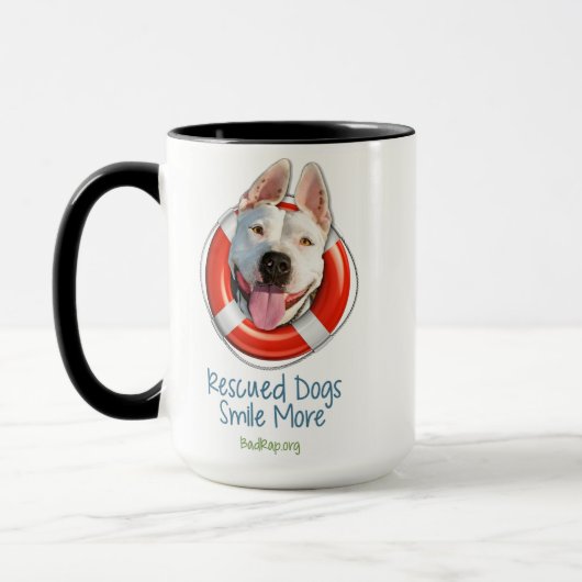 'Redde honden glimlachen meer' MOKKEN! Mok (Links)