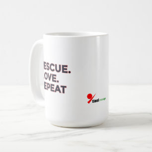 Redden. Liefde. Herhalen. Minimalistisch ontwerp Koffiemok
