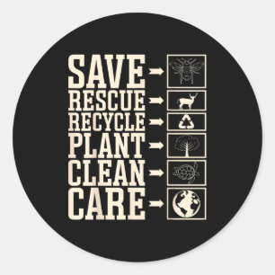 Redden Redden Recycleer Plant Schoon Verzorging Ronde Sticker