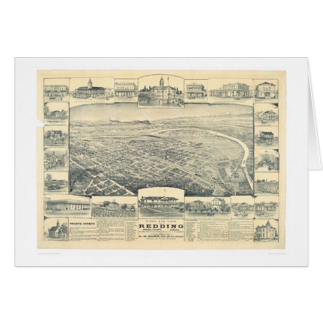 Redding, CA. Panoramische kaart (1393A) (Voorkant Horizontaal)