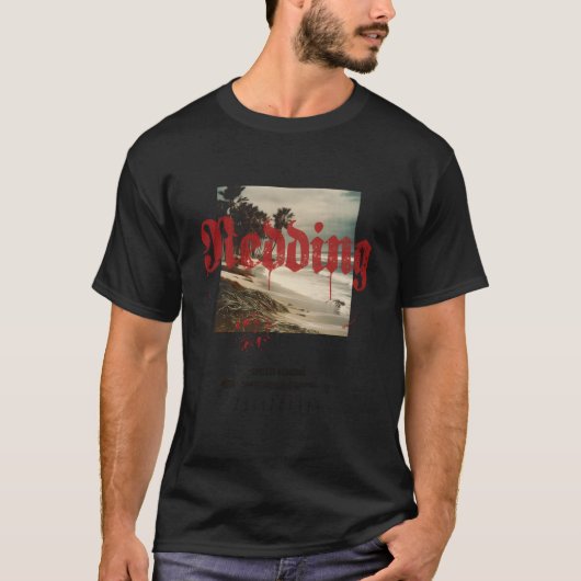Redding California Ca Tattoo Beach Surf T-shirt (Voorkant)