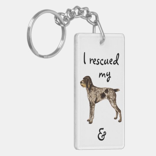 Redding Duitse Wirehaire Pointer Sleutelhanger (Voorkant Links)