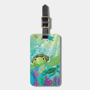 Redding van een zeeschildpad bagagelabel