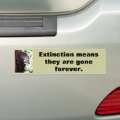 Redding van wilde dieren uit de uitsterven bumpersticker (Op auto)