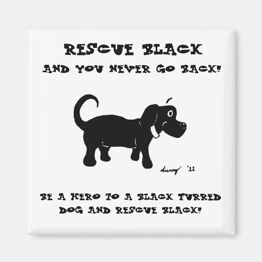 Redding zwarte honden Magnet Magneet (Voorkant)