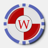 Reddingsboei Monogram Kruisschip Poker Chips (Voorkant)