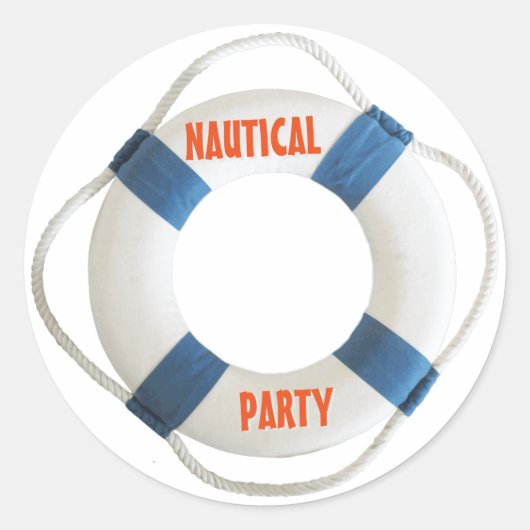 reddingsboei nautische partij ronde sticker (Voorkant)