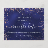 Reddingsdatum jaardag navy blue roos (Voorkant)