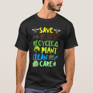 Reddingsdieren bijen redden Recyclen plastic aarde T-shirt