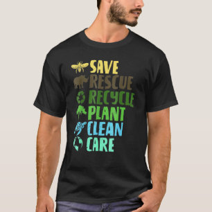 Reddingsdieren bijen redden Recyclen plastic aarde T-shirt