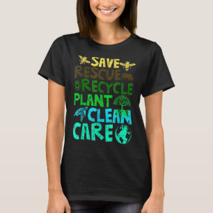 Reddingsdieren bijen redden Recyclen plastic aarde T-shirt