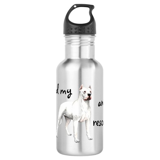 Reddingsdogo Argentino Waterfles (Voorkant)