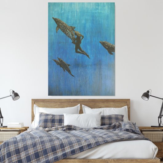 Reddingsdolfijnen Canvas Afdruk (Insitu (Slaapkamer))