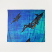 Reddingsdolfijnen zwemmen wandkleed (Voorkant (horizontaal))