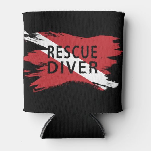 Reddingsduiker, duikvlucht omlaag, scuba-vlag blikjeskoeler (Voorkant)