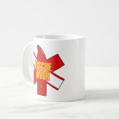 Reddingsduiker koffiemok gele lettertype (Voorkant links)
