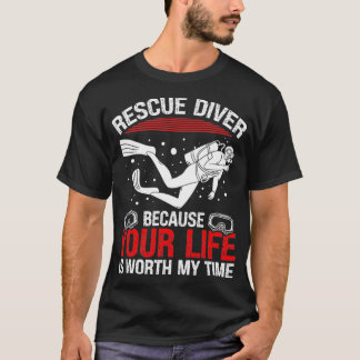 Reddingsduiker van de Humor van Scuba T-shirt